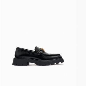 Zara lug sole leather loafers - black (6.5) ref 2523/010